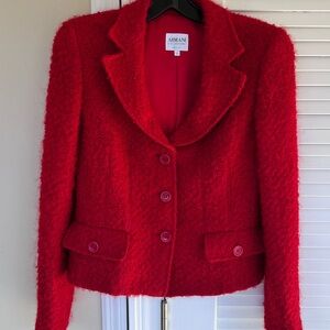 Armani Collezioni Women's Bold Red Textured Blazer